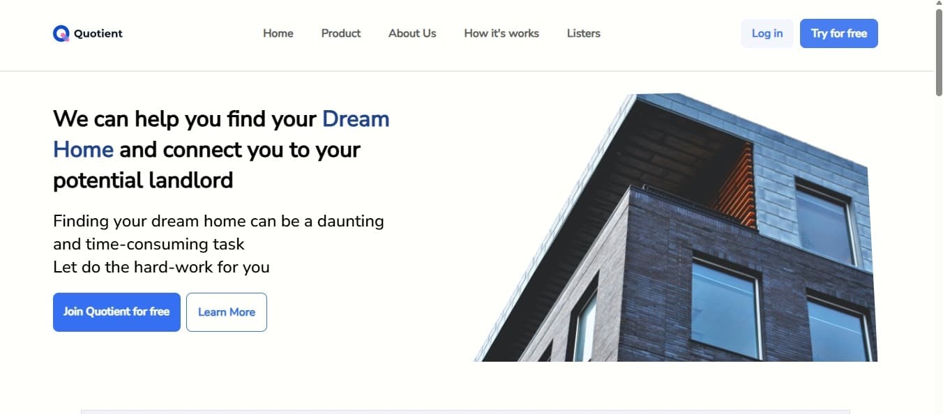 Quotient Rent Furniture Landing Page